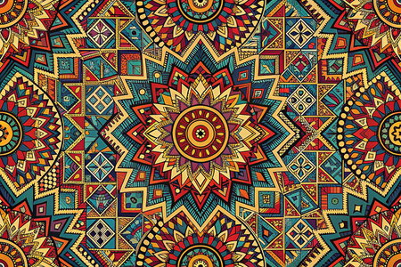 Vibrant ethnic pattern design for textilesの素材