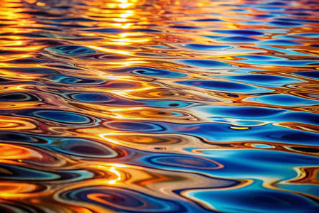 Rippled Water Reflecting Sunset Colorsの素材