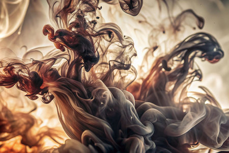 Abstract ink swirling in liquid, dynamic colorsの素材