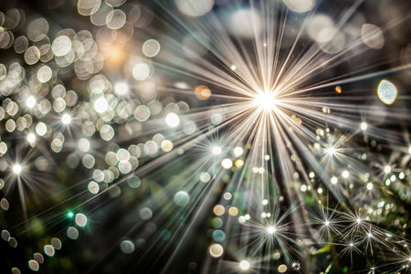 Outdoor light burst, radiating bokeh, night effectの素材