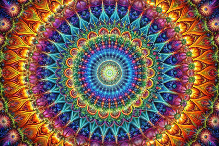 Vibrant Mandala Pattern Background Designの素材