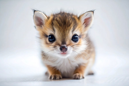 Adorable tiny baby dik-dik fawn, close-up.の素材