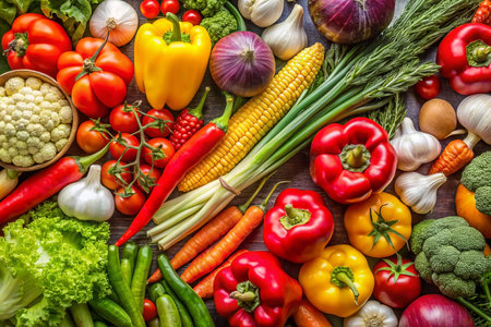 Vibrant assortment of fresh vegetables.の素材
