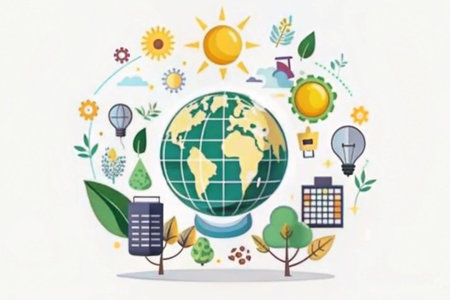 Global sustainable energy infographicの素材