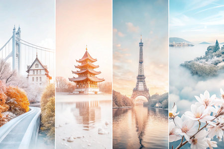 Four Seasons World Wonders Collageの素材