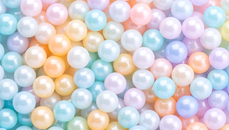 A dense collection of pastel-colored, lustrous spheres, exhibiting a subtle gradient effect across the image, creating a soft and dreamy aestheticの素材