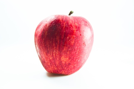 Ripe red apple. Isolated on a white background.の写真素材
