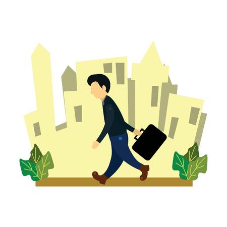 Illustration of a businessman leaving for workのイラスト素材
