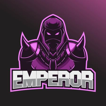Warrior Esport Logo. Esport logo template with wearing a helmet and combat armorのイラスト素材