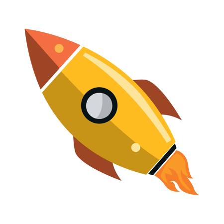 Illustration of a rocket. Rocket flat illustrationのイラスト素材