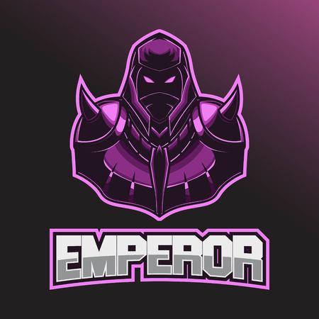 Warrior Esport Logo. Esport logo template with wearing a helmet and combat armorのイラスト素材