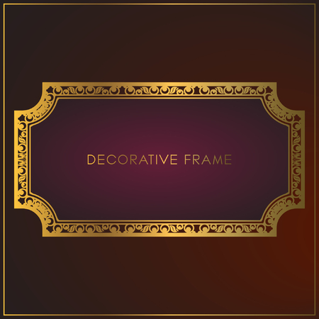 Luxury Golden frame design with floral ornament. Decorative gold frames and bordersのイラスト素材