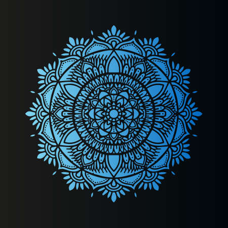 purple rounded mandala vector design illustrationのイラスト素材