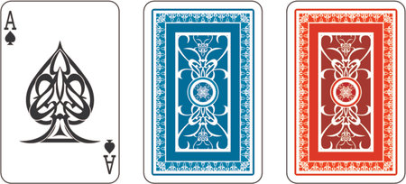 Ace and matching back from deck of playing cardsのイラスト素材