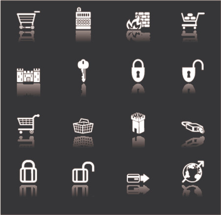 security and e-commerce icon set seriesのイラスト素材
