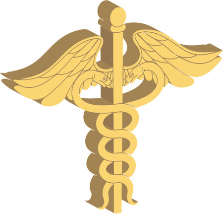 3d caduceus medical symbolのイラスト素材