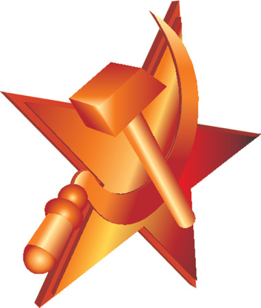 Vector hammer and sickle, communist symbol.のイラスト素材