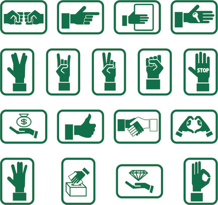 Various hand icons.のイラスト素材