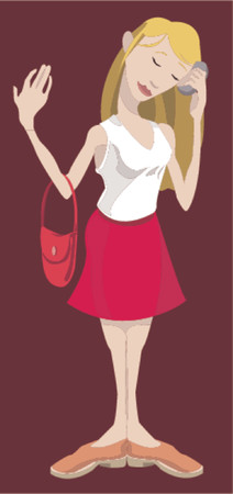   Young woman on mobile phone.のイラスト素材