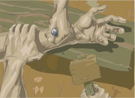 Christ being crucifiedのイラスト素材