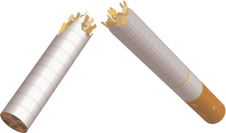 Broken Cigarette. An illustration of a broken cigarette. No meshes used.のイラスト素材