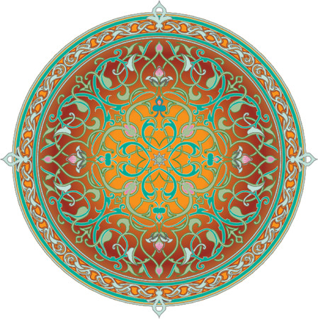 Arabic floral pattern motif. Arabic floral pattern motif, based on Ottoman ornamentのイラスト素材