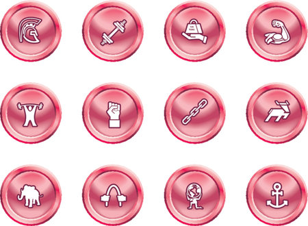 Strength Concept Icon Set. A conceptual icon set relating to strength.