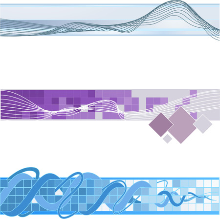 Website banner backgrounds. Three vector corporate technology site website banner backgroundsのイラスト素材