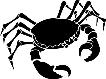Crab. Monochrome vector illustration of a stylised Crabのイラスト素材