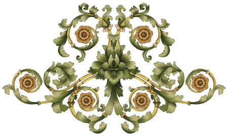 A floral pattern in front of white backgroundのイラスト素材