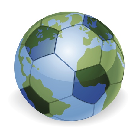 World globe soccer football ball concept illustrationのイラスト素材
