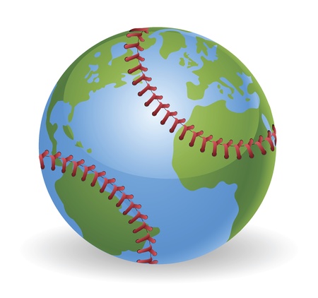 World globe baseball ball concept illustrationのイラスト素材