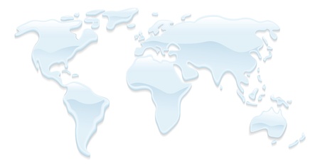 A world map with water droplets forming the continentsのイラスト素材