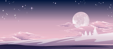 Illustration of a beautiful Christmas winter sceneのイラスト素材