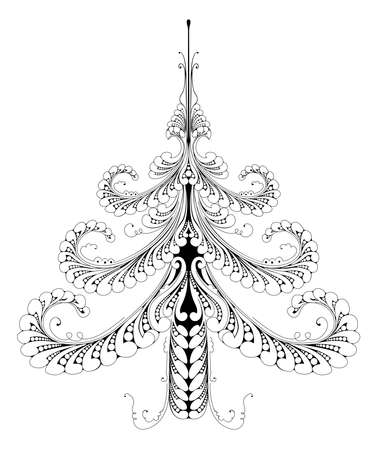 Illustration of a beautiful festive abstract pattern Christmas treeのイラスト素材
