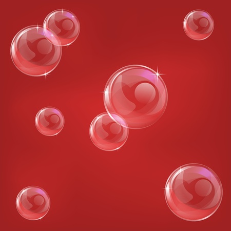 A seamlessly tiling red transparent bubble backgroundのイラスト素材