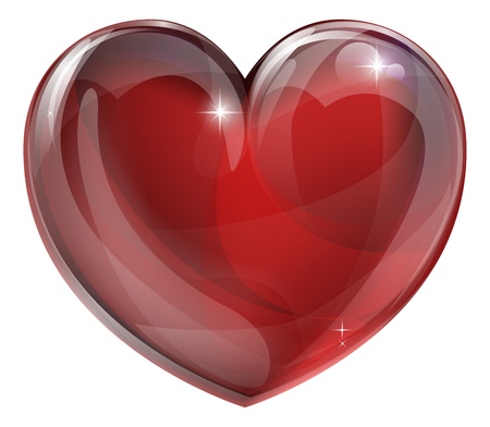 A shiny glossy heart illustration. Classic symbol for love.のイラスト素材