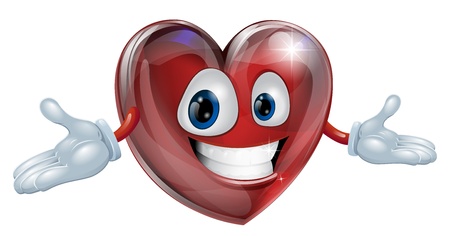 Illustration of a cute smiling heart cartoon man characterのイラスト素材