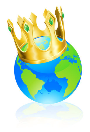 World globe wearing a crown, king of the world or champion concept
のイラスト素材
