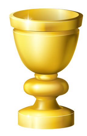 Illustration of a shiny golden cup grail or gobletのイラスト素材