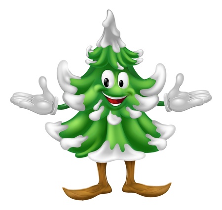 An illustration of a Christmas tree mascot character のイラスト素材