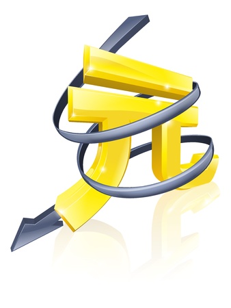 Conceptual finance or economy concept of falling price of the Yuan exchange rate or just falling profitsのイラスト素材