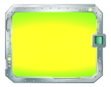 Illustration of a futuristic screen or sign border frameのイラスト素材