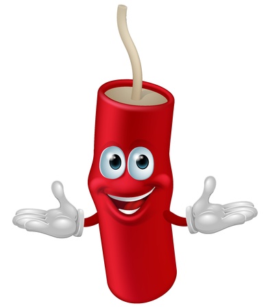 Illustration of a  happy cute dynamite mascot characterのイラスト素材