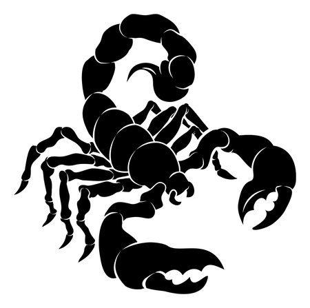 An Illustration Of A Stylised Black Scorpion Perhaps A Scorpion Tattooの素材 Fy ストックフォトのamanaimages Plus