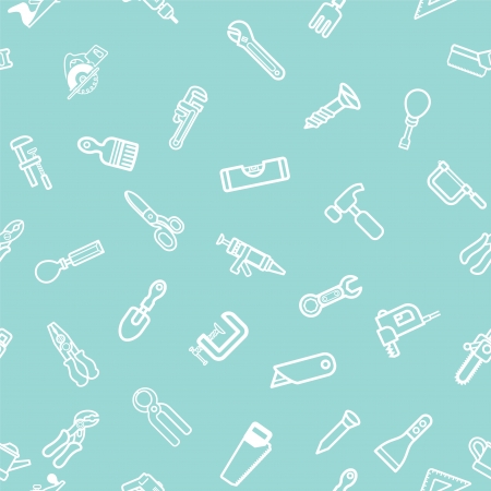 A repeatable background tile featuring lots of hardware and tool iconsのイラスト素材