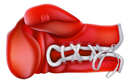 A detailed illustration of a red traditional classic boxer's boxing gloveのイラスト素材