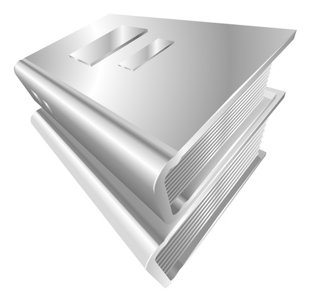 Illustration of shiny metal steel books iconのイラスト素材