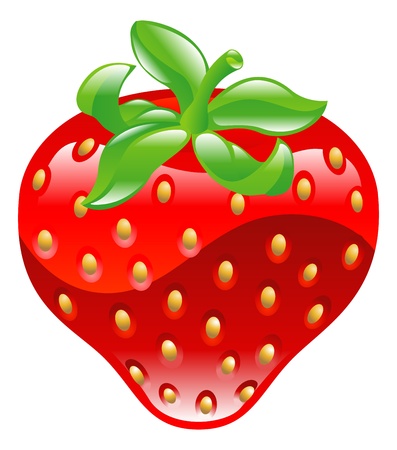 Illustration of shiny strawberry icon clipaartのイラスト素材