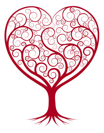 Abstract tree illustration with the branches growing into a heart shape.
のイラスト素材
